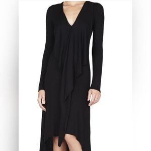 ⭐️BCBGMAXAZRIA Black High Low Sweater Maxi Dress Sz XXS